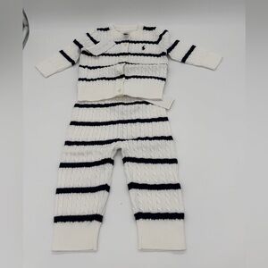 Ralph Lauren Kids Striped Cable Knit Sweater